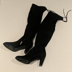 Black thigh high boots